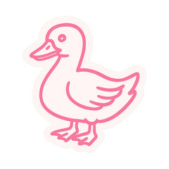 Fototapeta premium PNG Cute pink duck illustration.