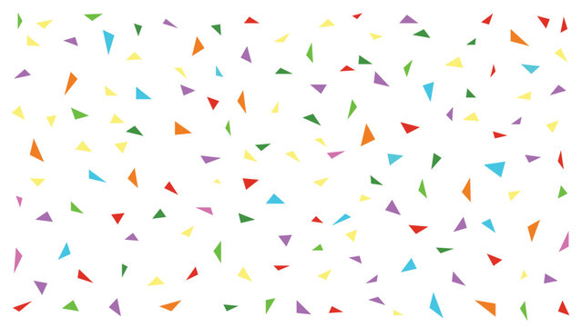 Dense Scattered Multi Color Triangle Confetti Texture for Party Backdrop Isolated on Transparent for Birthday Poster Design Asset