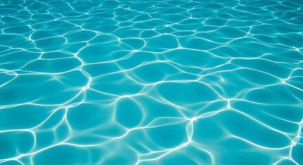 Obraz premium Close-up of rippling turquoise pool water with sunlight reflections