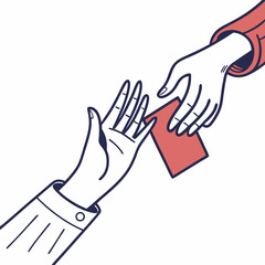 Obraz premium Two Hands Holding Something, hand gesture flat vector illustration