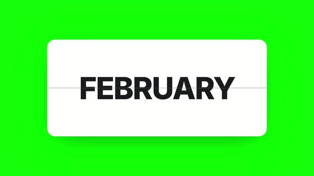 Modern 3D Flip Calendar Animation January to December Green Screen