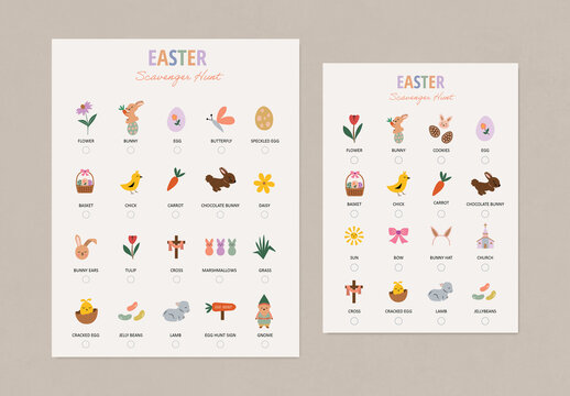Easter Scavenger Hunt Flyer Set
