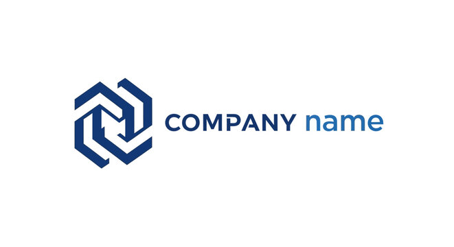 Corporate Logo Design Template with Hexagon.