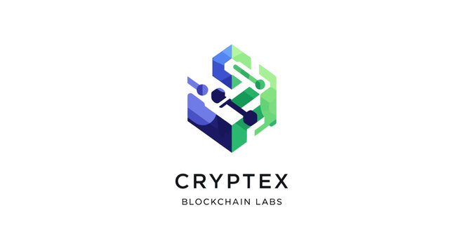 Cryptex Blockchain Labs 3D Logo Design.