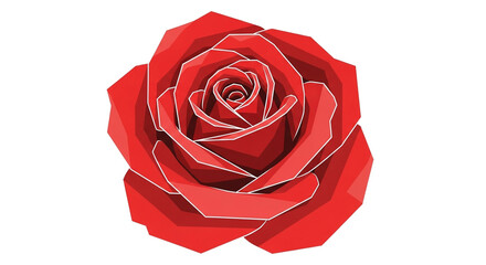 Naklejka premium A vibrant red rose with white outline on a plain white background