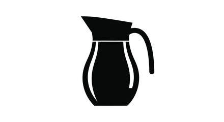 Simple black pitcher icon with clean lines a striking silhouette © mst