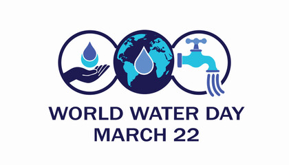 Fototapeta premium Water Day March22 With Hands Water Drop Faucet And Globe March 22 water conservation