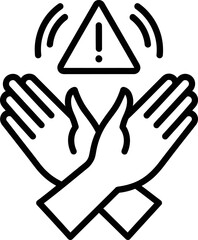Obraz premium Warning hands caution symbol icon