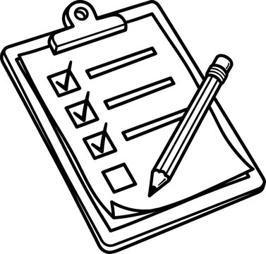Checklist on a clipboard with a pencil