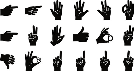 American sign language handshapes and finger spelling © Vector Kings