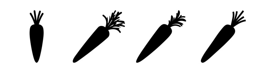Fototapeta premium Carrot vegetable silhouette vector illustration for healthy food and garden design projects design
