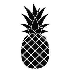 Obraz premium Simple Black Pineapple Icon on White Background