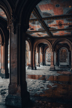 The underground level of the Bethesda Terrace in New York City's Central Park.
