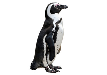 Obraz premium Black and white penguin standing upright