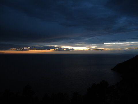 Dramatic Twilight Over the Sea