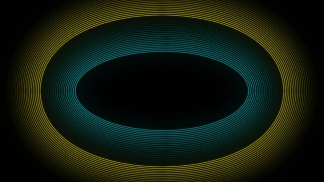 Blue and orange linear ellipses abstract technology minimal background. Futuristic tech motion design. Seamless loop. Video animation Ultra HD 4K 3840x2160