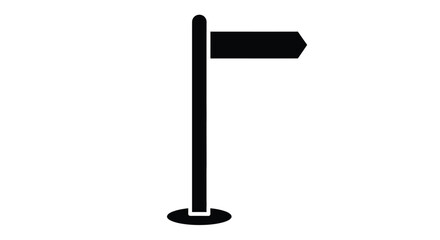 Simple black signpost illustration with a stark flat silhouette © MALA