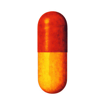 PNG Red and orange capsule illustration.