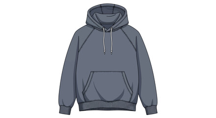 Front view of a blank gray raglan hoodie sweatshirt with a front pocket © Oke-STOCK
