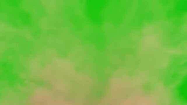 Brown dust clouds falling from top over green screen chroma key background 