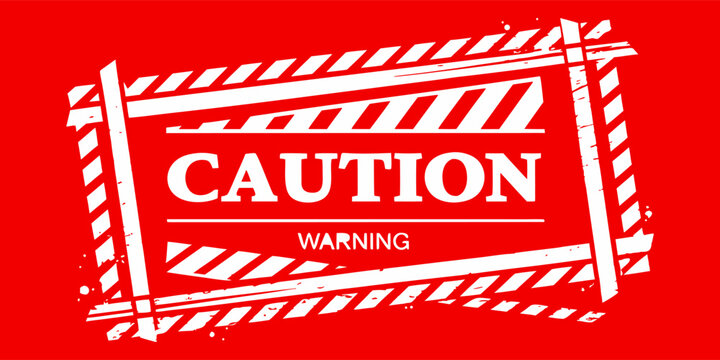 ellow caution sign board in grunge style with black lines. Realistic warning signboard, attention banner template, road shield. Vector illustration with grain, old texture, stain and scratch.