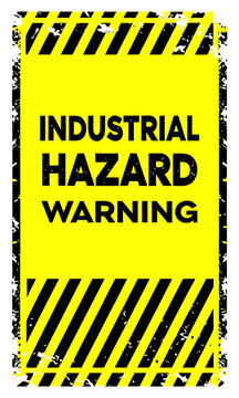 ellow caution sign board in grunge style with black lines. Realistic warning signboard, attention banner template, road shield. Vector illustration with grain, old texture, stain and scratch.