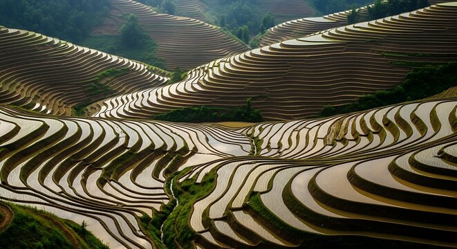 Terraced Rice Fields in Longsheng, Guangxi, China - A Breathtaking Landscape.
