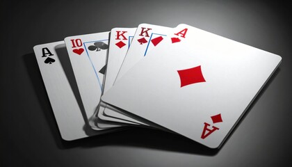 Premium playing cards showcasing Ace, King, and Ten from Hearts, Diamonds, and Clubs suits