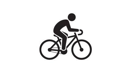 Naklejka premium Cyclist Silhouette Riding Bicycle Icon Isolated on White for Cycling, Sports Fitness and Active Lifestyle Concepts