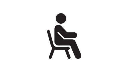 Fototapeta premium Person Sitting on Chair Silhouette Icon Minimal Resting Human Figure Vector for Relaxation and Waiting Concepts