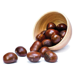 Obraz premium Fresh chestnuts in a bowl