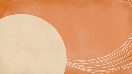 Fototapeta premium Retro muted orange background with vintage lines and subtle grunge