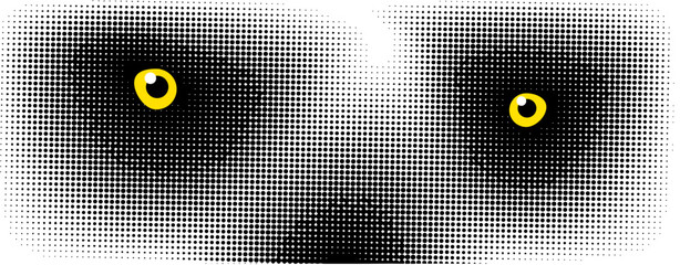 Abstraction of the eye of a halftone lemur animal of jungle, Madagascar, safari Hand drawn. Not AI, vector illustration © Мария Неноглядова