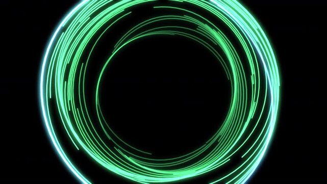 Circles Arc Ripples M Green Animation Loop