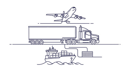 Fototapeta premium Transportation Modes Logistics Supply Chain.