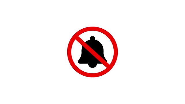 Prohibited Bell with Red Circle and Slash Symbol for Notification Disable Concept prohibited bell notification disable symbol