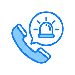 Emergency Call blue icon 