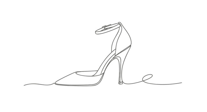 Vector illustration of a single high heel shoe
