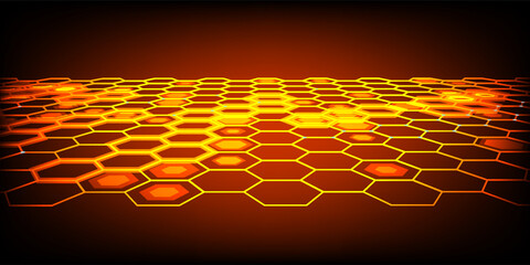 Obraz premium Dynamic Hexagons. Abstract 3d background. 3D render.