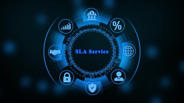 SLA Service business technology concept with icons