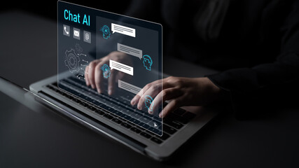 AI chatbot interface facilitates communication, chatbot, and AI interaction for automated user support and information exchange Latch