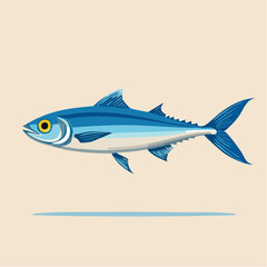 Obraz premium Sardine Illustration – Stylized Fish Icon in Marine Colors