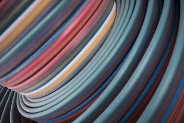 roll of fibre glass cable on a construction site