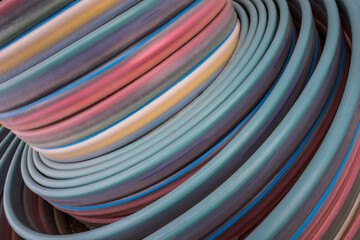 roll of fibre glass cable on a construction site