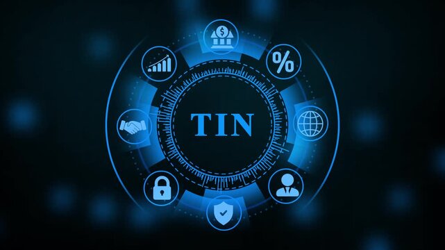 TIN Tax Identification Number Icons Network Digital Technology