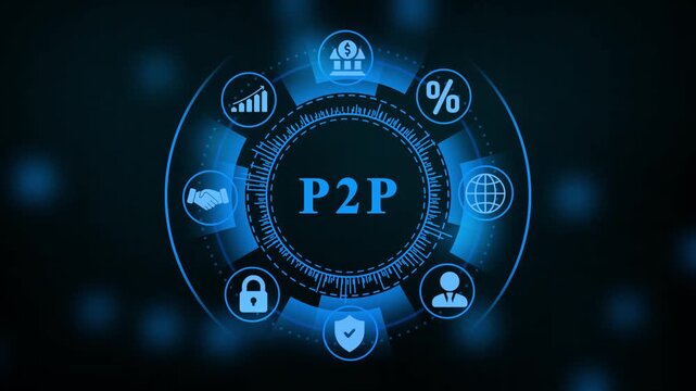 P2 P financial metric concept with icons in a circle