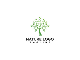 Obraz premium Green Tree Nature Logo Design - Eco Organic Plant Brand Identity Symbol.