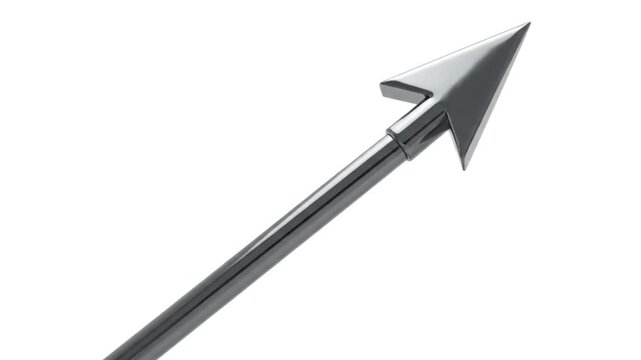 Metal arrowhead with sharp tip in sleek modern design with gray metallic color for hunting or decorative use