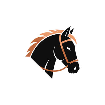 Black Horse Head with Bridle.