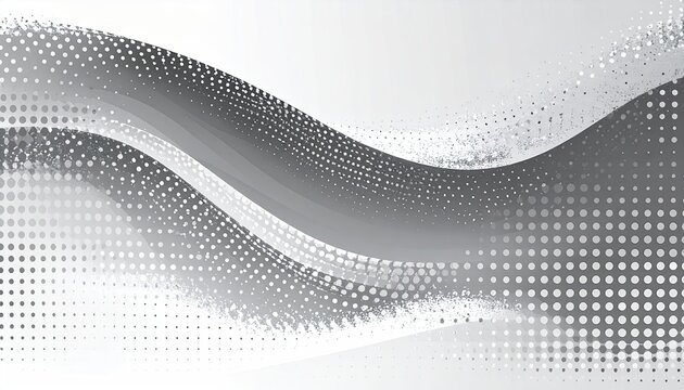 Abstract silver waves with polka dots flow smoothly in a gradient-filled composition